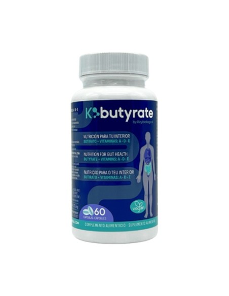 K-Butyrate (Butirato con vitaminas A, D, E) 60 cápsulas Keybiological
