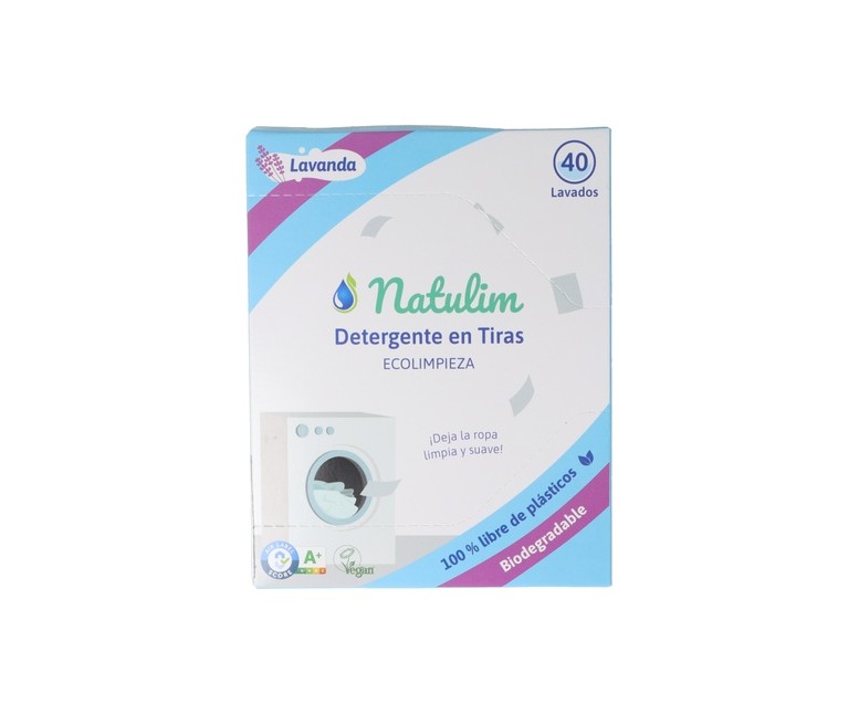 Detergente Eco tiras de lavar lavanda 40 lavados Natulim