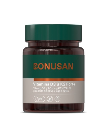 Vitamina D3 & K2 Forte 60 perlas Bonusan