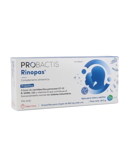 Probactis rinopas probióticos fresa 30 comprimidos masticables Probactis