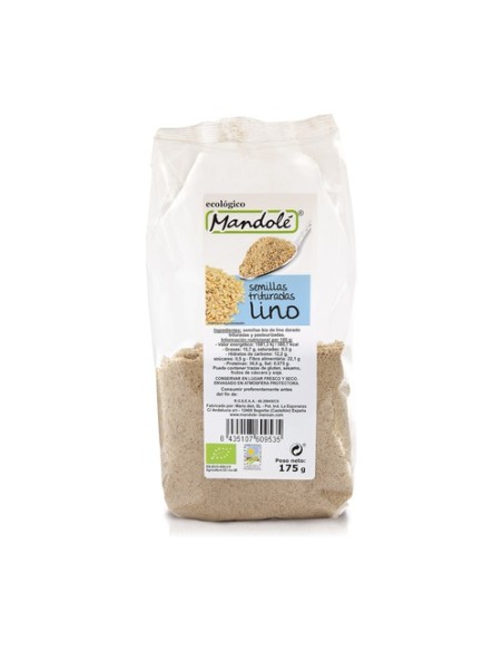 Semillas de Lino Dorado Triturado Bio 175 g de polvo Mandole