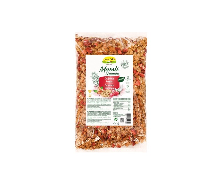Muesli Crujiente con Fresas 750 g Granovita