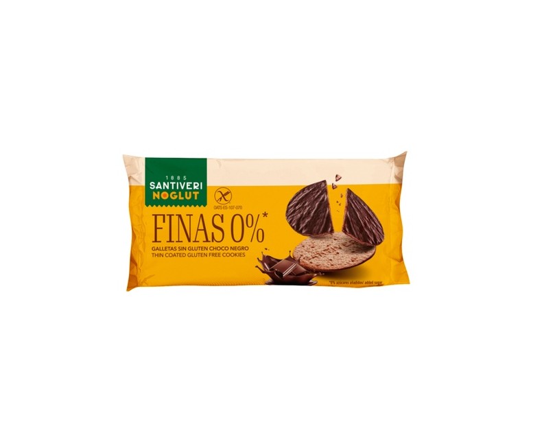 Galleta fina 0% bañada sin gluten 88 g (Chocolate) Santiveri