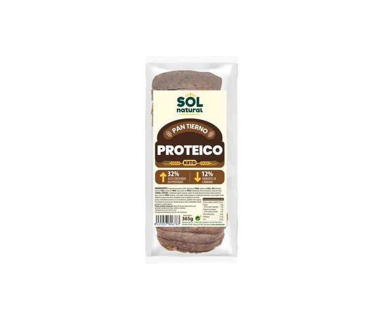 Pan de molde proteico keto 365 g Sol Natural