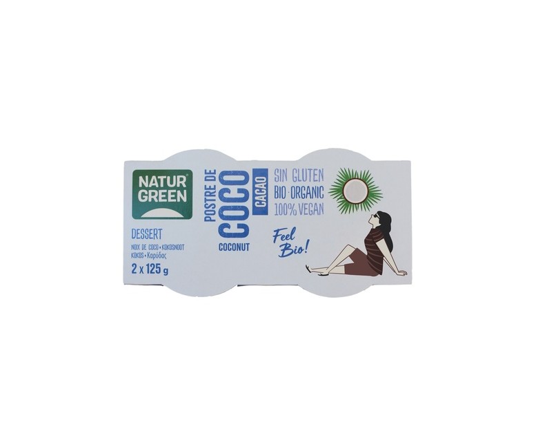 Pack Postre de coco y cacao Bio 2 unidades de 125 g NaturGreen