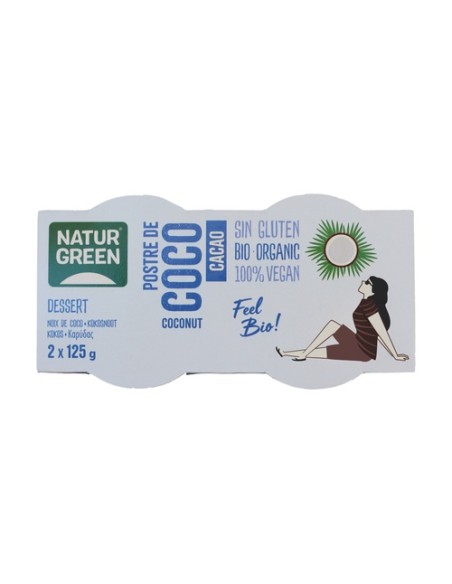 Pack Postre de coco y cacao Bio 2 unidades de 125 g NaturGreen