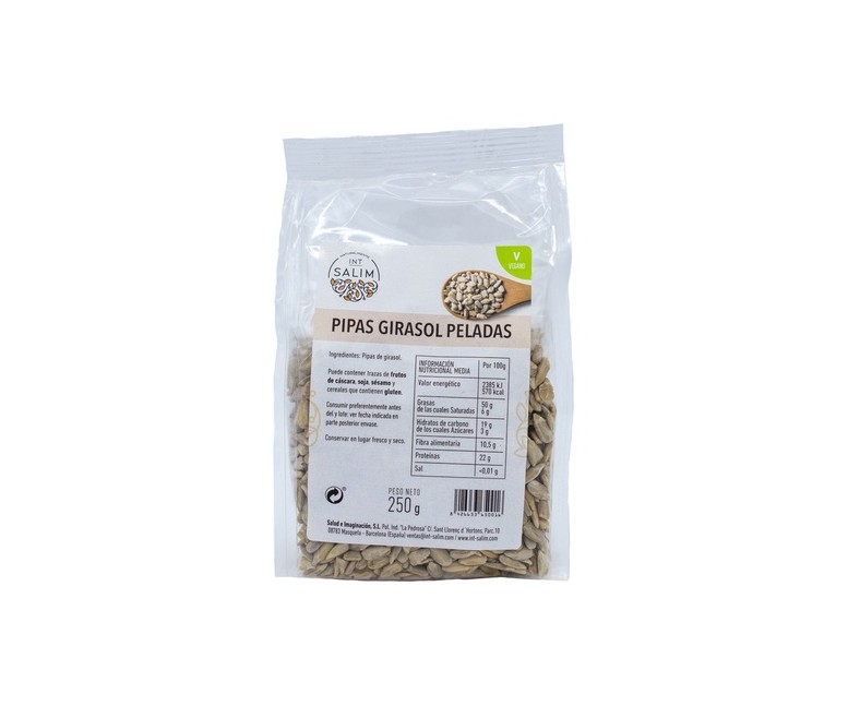 Pipas de Girasol Peladas 250 g Int-Salim