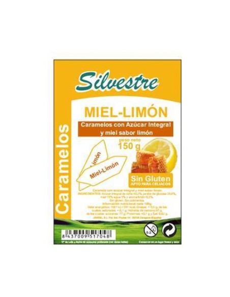 Caramelos de miel y limón con azúcar integral sin gluten 150 g Silvestre
