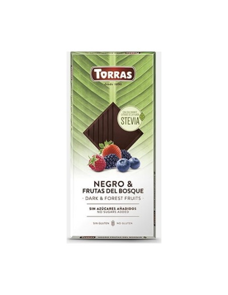 Stevia negro frutos del bosque 125 g (Chocolate) Torras