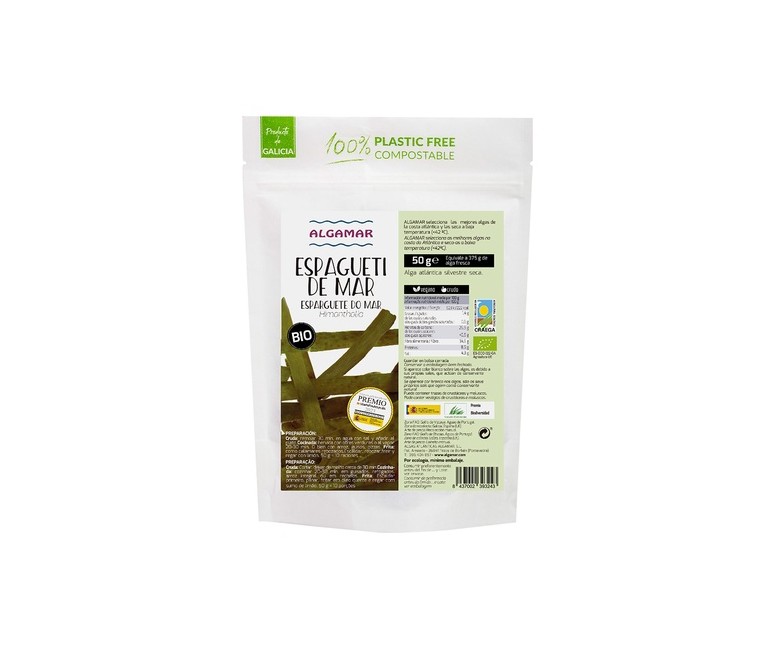 Alga espagueti de mar Bio 50 g Algamar