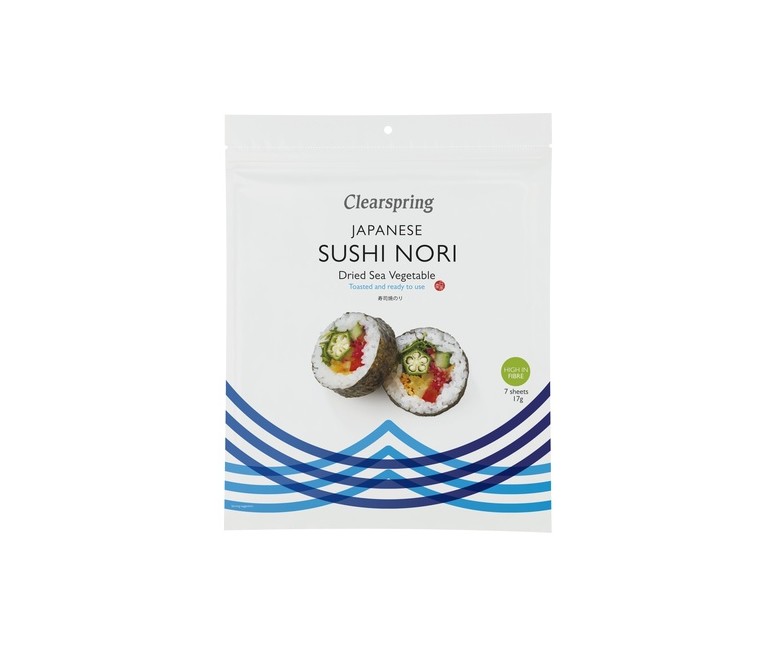 Sushi nori vegetales marinos secos 17 g Clearspring