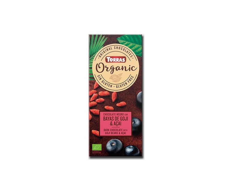 Chocolate negro con Bayas de Goji y Açaí 100 g (Chocolate - Açai) Torras