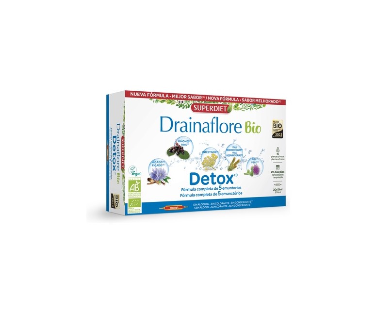 Drainaflore Bio (detox) 20 ampollas de 15ml Superdiet