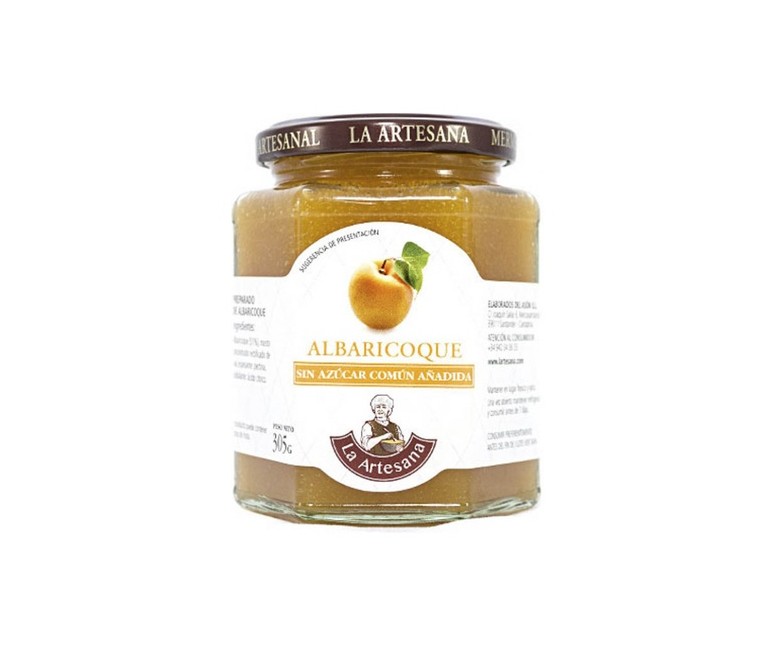Mermelada de albaricoque sin azúcar añadido 310 g (Albaricoque - Uva) La Artesana