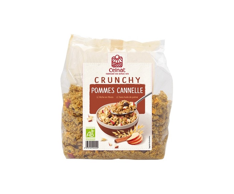 Muesli crunchy manzanas y canela Bio 500 g (Canela - Manzana) Celnat