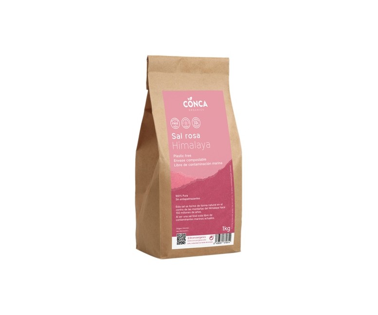 Sal rosa del Himalaya sin plástico 1 kg Conca Organics