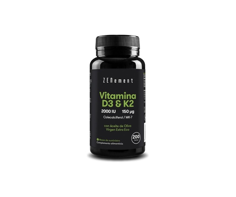 Vitamina D3 + K2 200 perlas Zenement