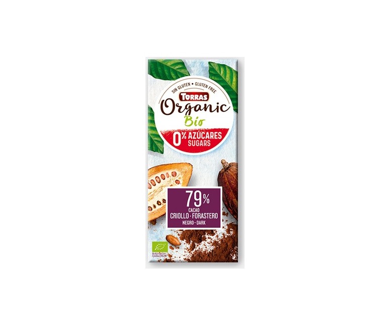 Chocolate negro 79% cacao criollo forastero 100 g (Chocolate - Cacao) Torras