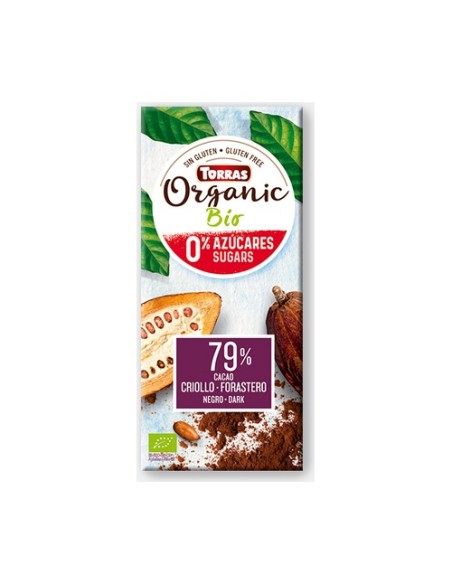 Chocolate negro 79% cacao criollo forastero 100 g (Chocolate - Cacao) Torras