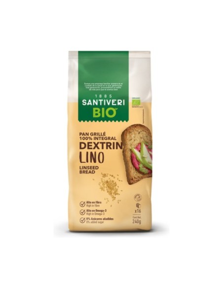 Pan grille con semillas lino integral Bio 240 g Santiveri