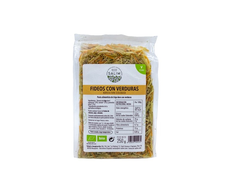 Fideos Finos de Verduras Bio 250 g Eco Salim