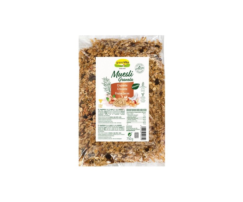 Muesli Frutos Secos Crujientes 750 g Granovita