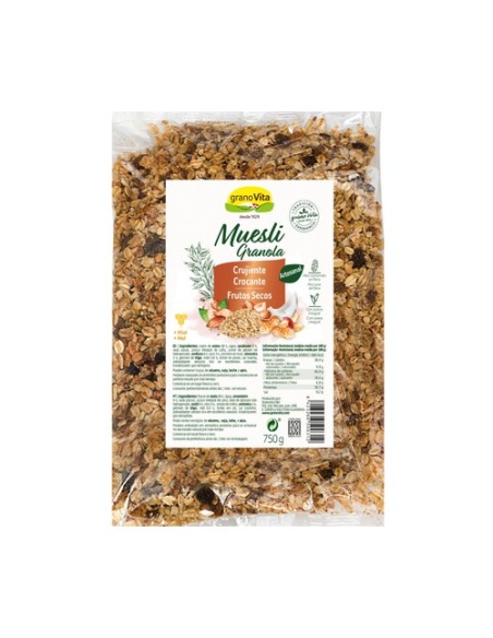 Muesli Frutos Secos Crujientes 750 g Granovita