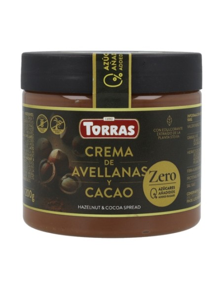 Crema cacao y avellanas Stevia 200 g Torras