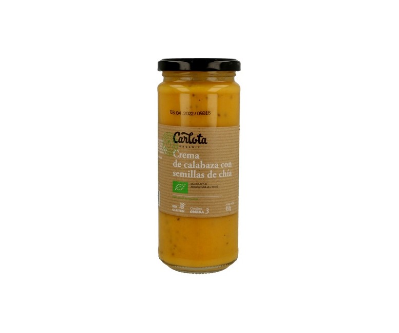 Crema de calabaza con semillas de chía 450 g Carlota Organic