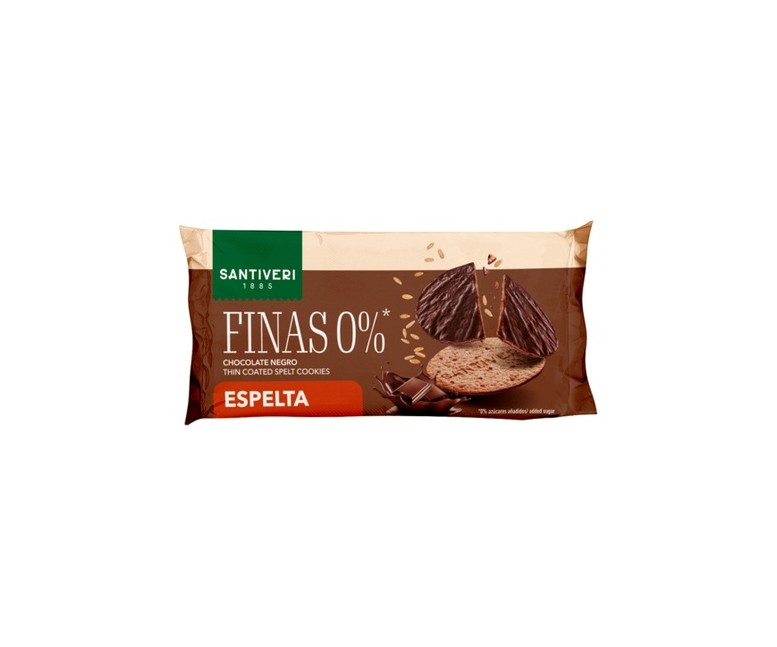 Galleta fina 0% bañada espelta 90 g (Chocolate - Espelta) Santiveri