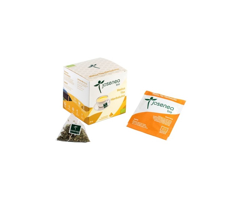 Infusión melisa tila hierbaluisa 10 bolsitas infusoras Josenea