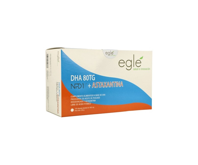 DHA 80TG NPD1 + Astaxantina 120 cápsulas Egle