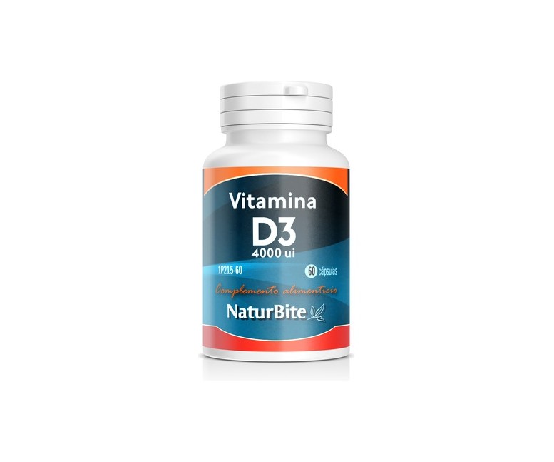 Vitamina D3 4000UI 60 cápsulas Naturbite