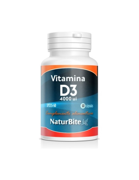 Vitamina D3 4000UI 60 cápsulas Naturbite