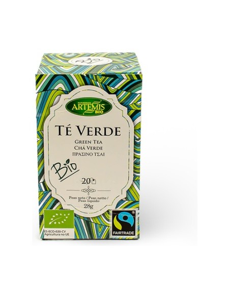 Infusión Té Verde Bio Artemis 20 bolsitas infusoras Artemis