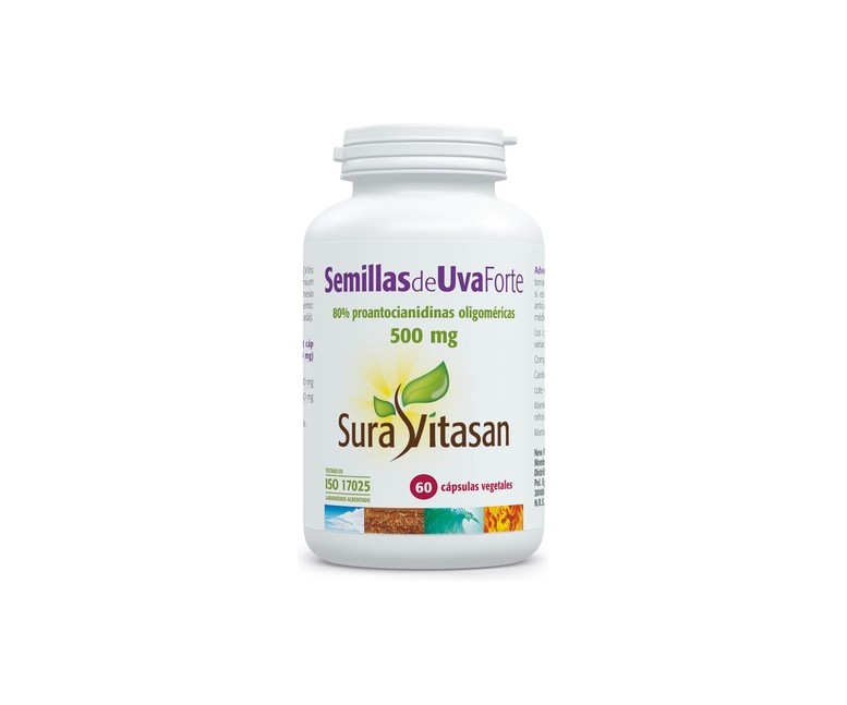 Semilla de Uva Forte (con Ext. de Arándano Rojo) 60 cápsulas vegetales Sura Vitasan