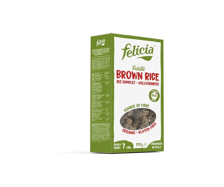 Fusilli de arroz integral sin gluten Bio 250 g Felicia Bio