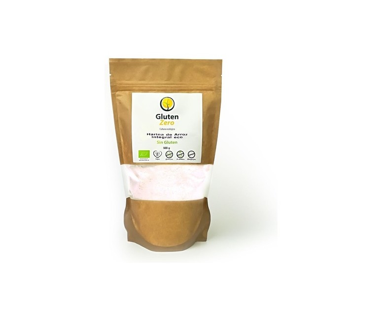 Harina de arroz integral sin gluten Eco 500 g de polvo Gluten Zero
