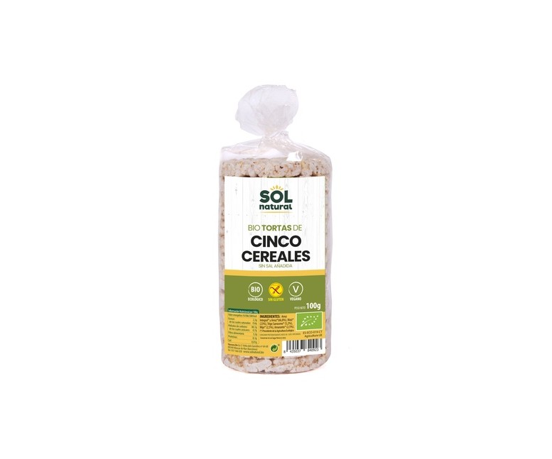 Tortas de 5 cereales sin gluten Bio 100 g Sol Natural