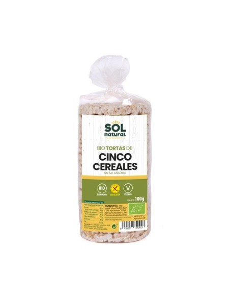 Tortas de 5 cereales sin gluten Bio 100 g Sol Natural