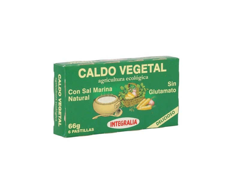 Caldo Vegetal Ecológico con Sal Marina Natural 6 unidades de 11g Integralia
