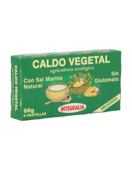 Caldo Vegetal Ecológico con Sal Marina Natural 6 unidades de 11g Integralia