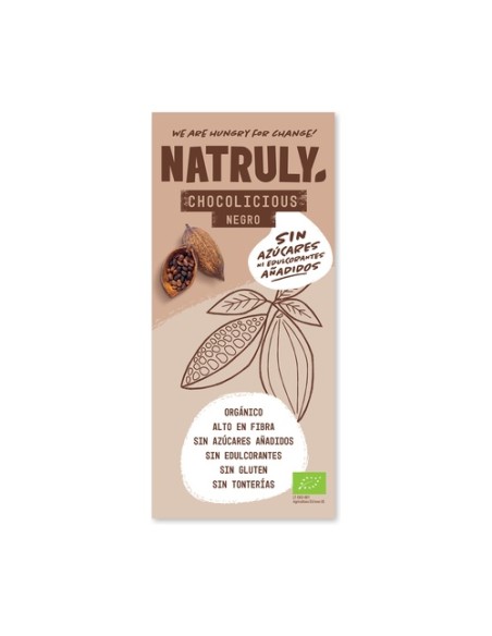 Tableta chocolicious chocolate negro Bio 85 g Natruly