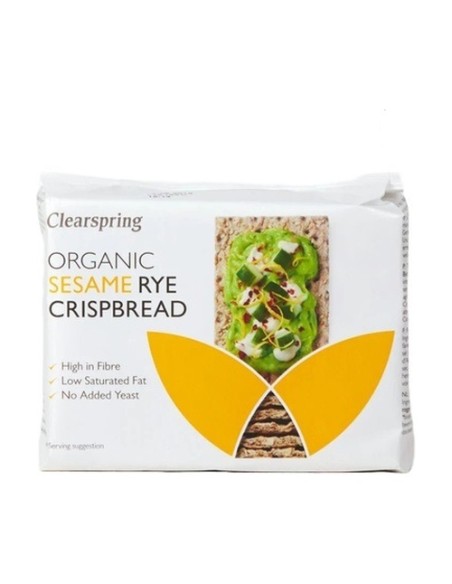 Pan crujiente de centeno y sésamo 200 g Clearspring