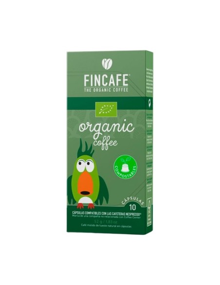 Café orgánico en cápsulas compostables 10 unidades de 5.2g Fincafe