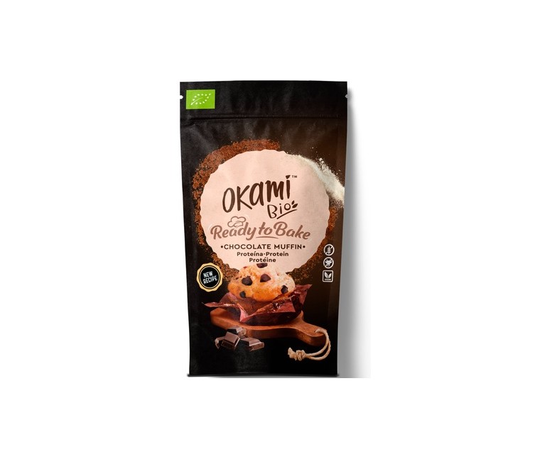 Muffin de proteína de guisante y chocolate 161 g de polvo OKAMI