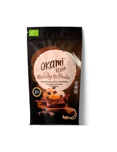 Muffin de proteína de guisante y chocolate 161 g de polvo OKAMI
