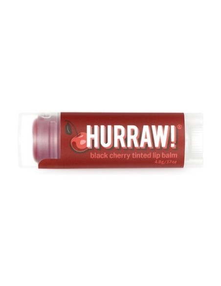 Bálsamo labial cereza negra 4,8 g (Rojo) Hurraw