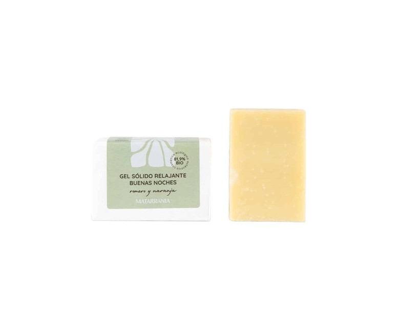 Gel sólido relajante Buenas noches 81,9% Bio 100 g (Naranja - Romero) Matarrania