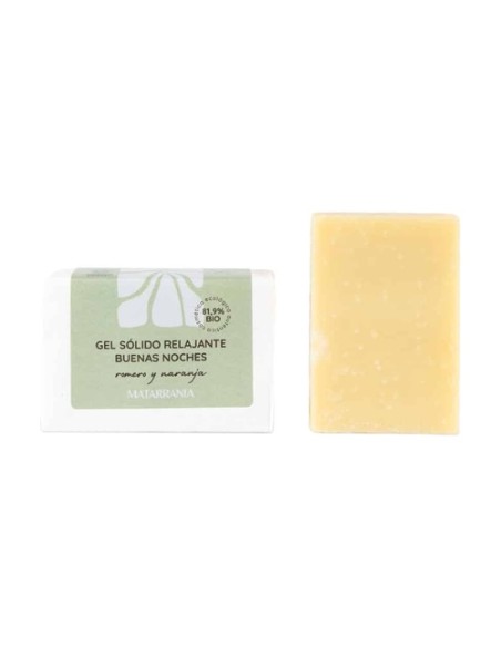 Gel sólido relajante Buenas noches 81,9% Bio 100 g (Naranja - Romero) Matarrania
